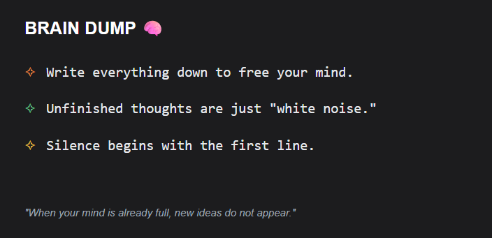 Preview: Brain Dump Method