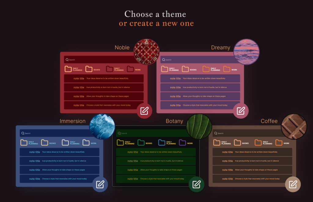 TaskNote Theme Onboarding: choosing a theme
