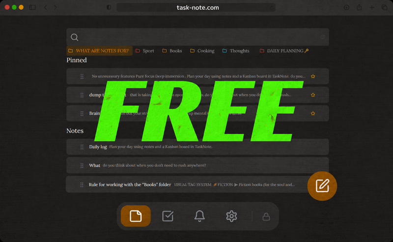 The free plan for a notepad with nothing to download