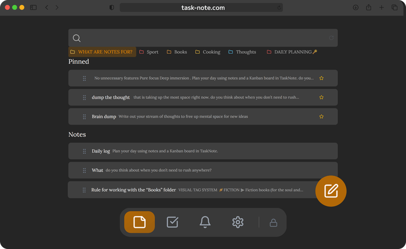 A notepad with nothing to download, TaskNote in the browser