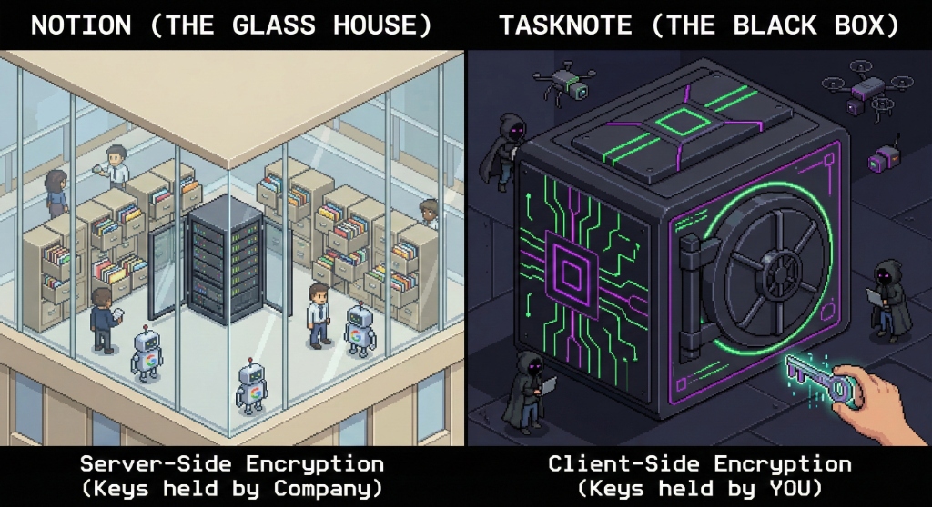 TaskNote and Notion side by side